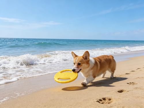 Soft Flying Disc Dog Beach Toys, Outdoor Water Puppy Flyer Pull Loop Tug