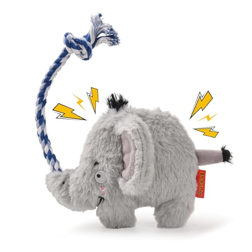 AUSCAT Plush Dog Rope Toy, Durable Squeaky Dog Toys for Puppy Small Medium Dogs (Not for Aggressive Chewers), Elephant - color: Elephant