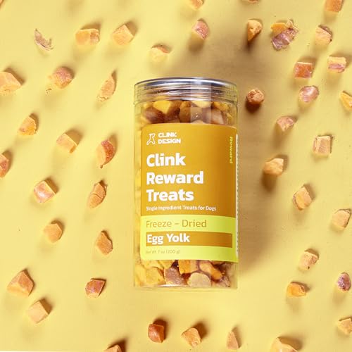 Clink Design Dog Training Treats, Freeze Dried Egg Yolk Snacks, 7oz