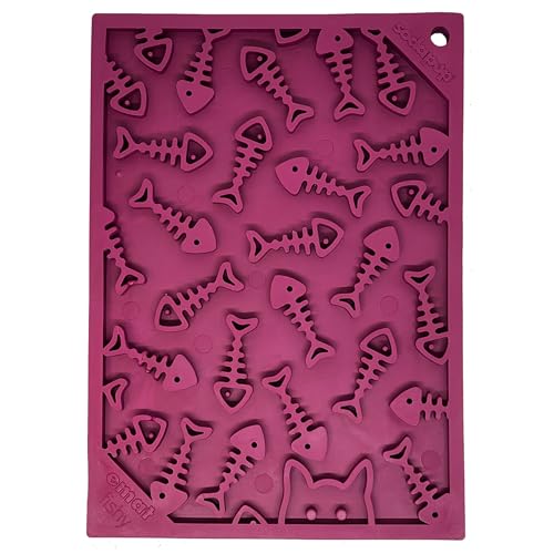 SodaPup Fun Enrichment Feeder, Rubber, Dog, Slow Feeder, 5" x 7" - color: eMat Fishy Plum