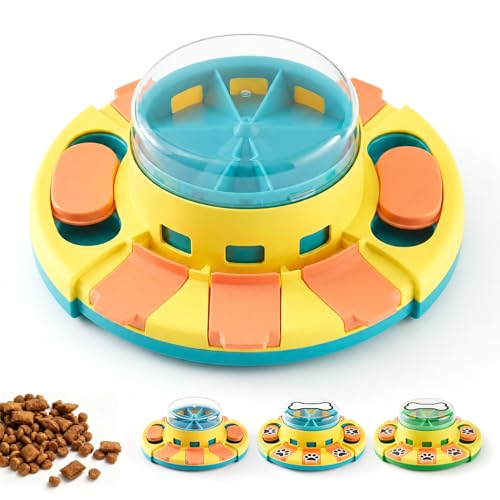 Dog Puzzle Toy 2 Levels, Slow Feeder, Pup Food Treat Feeding Dispenser for IQ Training and Entertainment for All Breeds,Blue - color: Blue
