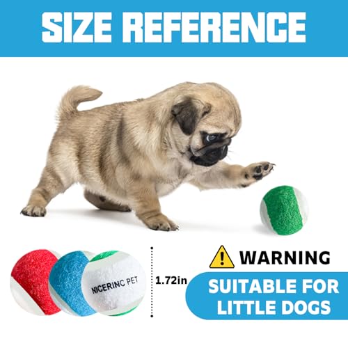 X-Small Dog Tennis Balls Dog Toys Ball 1.72" Pack of 12, Fit Ball Launchers - color: 3 Colors tennis balls