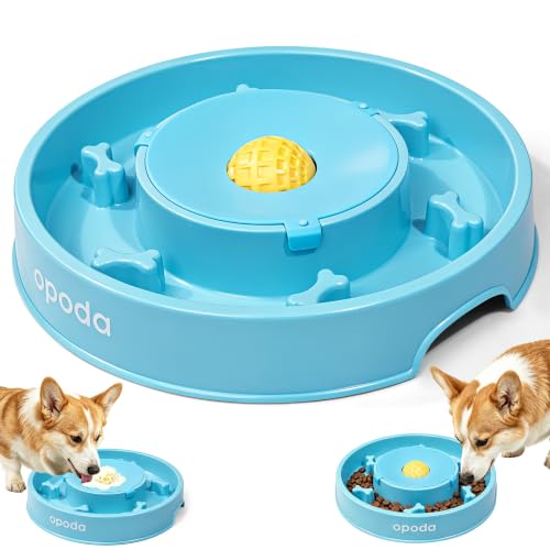 Slow Feeder Dog Bowls, Fun Slow Feeding & Lick Bowl with Rolling Ball