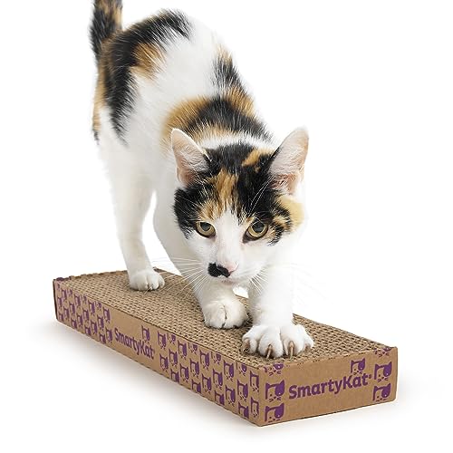 SmartyKat Super Scratcher Corrugated Cat Scratcher and Scratch Pad for Cats, Catnip Infused with Catnip, Scratchers for Indoor Cats and Kittens, Cardboard Scratching Post (Pack of 12) - size: (Pack of 12), style: Rectangle Scratcher