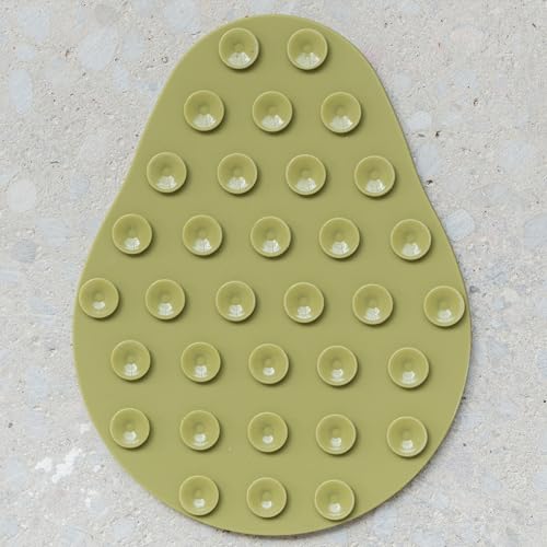 Enrichment Lick Mat: Avocado - Grooved Dog Feeding Pad, Food Grade Silicone, Spread Food Or Treats onto The Mat, Pet Soothing, Suction Back - style: Avocado