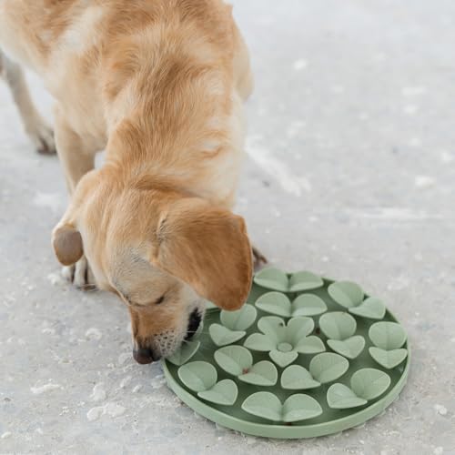 Enrichment Snuffle Mat: Sage Green Circle - Textured Dog Feeding Pad, Food Grade Silicone, Spread Food & Treats, Pet Soothing, Suction Back - style: Sage Green Circle