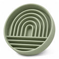Moyelle Silicone Slow Feeder Dog Bowl for Small Breeds, BPA-Free, Silicone Suction Bowl for Fast Eaters, Dog Food for Fast Eaters, Dogs and Cats, Dry Food and Water Bowl, Dishwasher Safe (Green) - color: Green