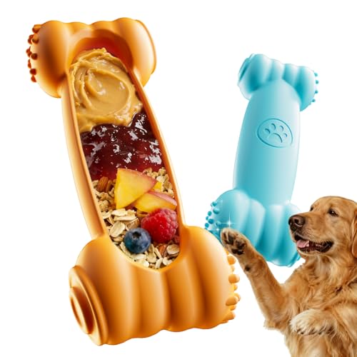 2-Pack Freeze Toys for Dogs Slow Feeder Lick Bone Indestructible Chew Toy