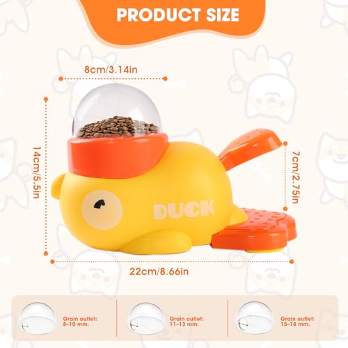 Dog Interactive Treat Dispenser, 2026 New Yellow Duck Cat Treat Dispenser, Interactive Dog Toys Food Puzzle Slow Feeder, Dog Food Slow Treat Feeding Dispenser for Small & Large Cats Dogs
