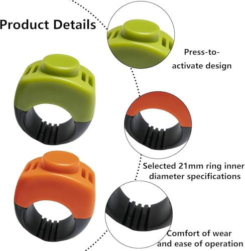 The Set of Easy Clicking Finger Ring Dog Training Clicker Included Large and Small 2 Sizes,Suitable for Dogs Cats Horses traing Allowing Effective Versatile Training (3pcs Grey+Green+Orange) - color: 3pcs Grey+Green+Orange