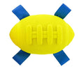 Hartz Dura Play Sports Football Dog Toy, Bacon Scented Squeaky Latex Yellow & Blue Toy, 1 Count - size: 1 Count, style: Football