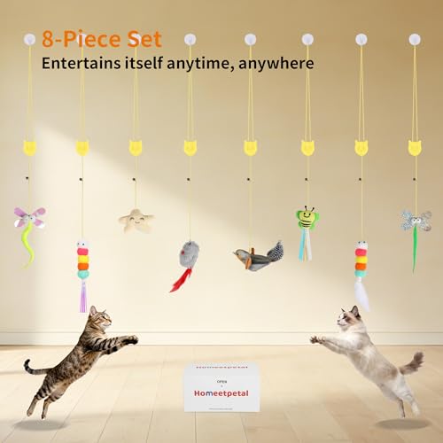 8 Pcs Hanging Cat Teaser Toys