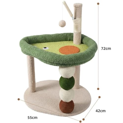 Cat Scratching Post, 28.35" H(72cm) Cat Tree/Cat Tree Tower with Cat Bed, Scratching Posts for Indoor Cats with one Plush Ball Toy, Small Cat Tree for Kittens/Cats Playing (28 in Cat Tree) - size: 28 in