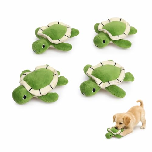 Hollypet Squeaky Hide and Seek Dog Toys for Small and Medium, 4 Turtles - style: 4 Turtles Refill