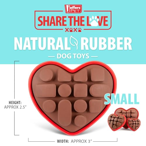 Jeffers Pet Natural Rubber Dog Chew Toy – Chocolate Heart Shape, Small – Vanilla Scent, Durable, Non-Toxic, Dishwasher Safe, Interactive Fetch & Tug Toy - Perfect for Play, Training at Home - color: Brown, size: Small