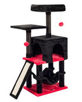 Gothic Cut Cat Tree Cat Tower Condo with Hammock Kittens Scratching Post - color: Redblack