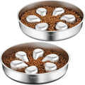 Feedoo Slow Feeder Dog Bowl 3.5-Cup, Food-Grade 304 Stainless Steel, 2-Pack - color: Flower-2Pack