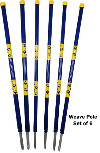 ActiveDogs Dog Agility Weave Poles, Dog Agility Equipment Set - size: Set of 6 - Poles Only