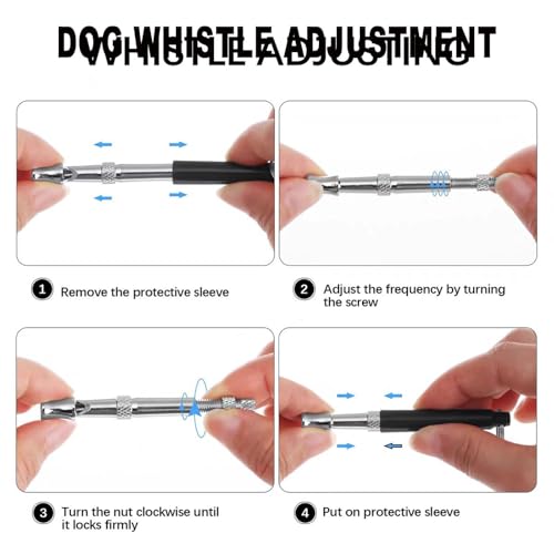 Dog Whistle with Lanyard Whistle to Stop Barking Neighbors Dog Provides The Perfect Bark Control and Effective Memory Training for All Dog Breeds (Black+White, 2 Pcs)