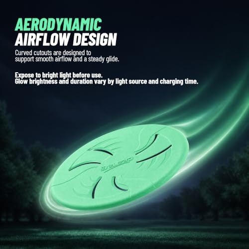 Dog Flying Disc, Flexible TPR Dog Fetch Toy, 9.06 inch, Glow - color: Glow, size: Large