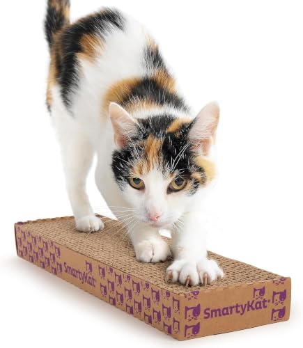 SmartyKat Super Scratcher Corrugated Cat Scratcher and Scratch Pad for Cats, Catnip Infused with Catnip, Scratchers for Indoor Cats and Kittens, Cardboard Scratching Post (Pack of 12) - size: (Pack of 12), style: Rectangle Scratcher