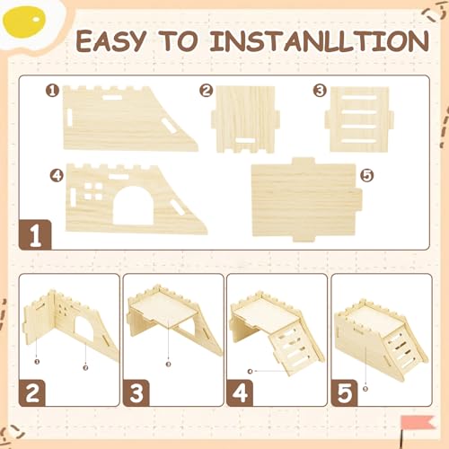 Breezehug 4 Pcs Hamster Cage Accessories Hamster Platform Toy, Castle - style: Castle