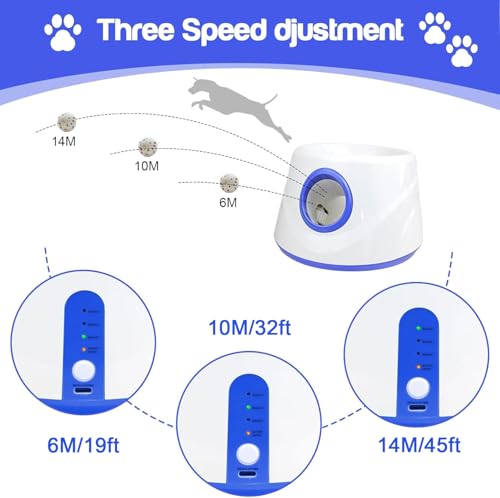Automatic Dog Ball Launcher-Interactive Dogs Balls Thrower for Small Dogs - color: White