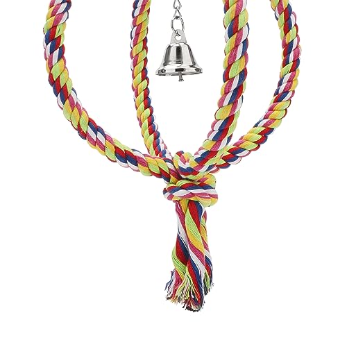 Wontee Bird Swing Colorful Rope Perch Climbing Toy for Parrots (8.3inch) - size: Regular (8.3 inch)