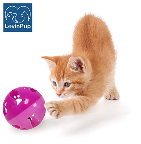 Large Cat Ball Toy with Bell – Pink (3 Pack) - color: Pink - 3 Pack