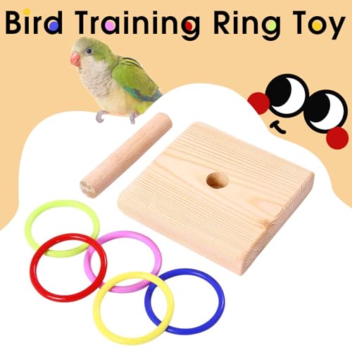QBLEEV Bird Tabletop Toy, Parrot Activity & Training Trick Color Ring Toys - color: Color Circle B