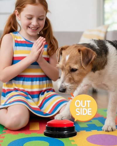 Dog Talk Buttons Voice Recording Button for Communication and Pet Training 30-Second Record & Playback Talking Button for Study, Office, Family, and Kids (red, one) - color: red
