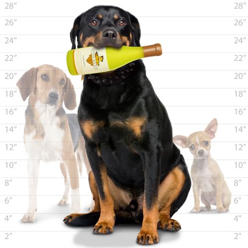 SILLY SQUEAKERS Tuffy Kennel Relaxin Wine Bottle Dog Toy: Squeaky Dog Toy, Washable and Floats, Vinyl Construction - color: Yellow Kennel Relaxin Wine Bottle