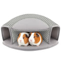 Guinea Pig Hideout, Interactive Guinea Pig Tunnel Bed, Washable - color: Taupe Polka Dot