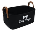 Large Dog Toy Basket, 100% Cotton Rope Dog Toy Storage Bin-Black - color: Black
