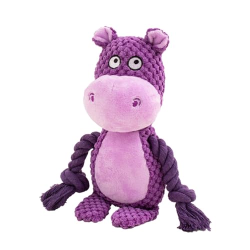Dog Toys, Dog Squeaker Toys with Crinkle Paper (Purple Hippo) - color: Purple Hippo