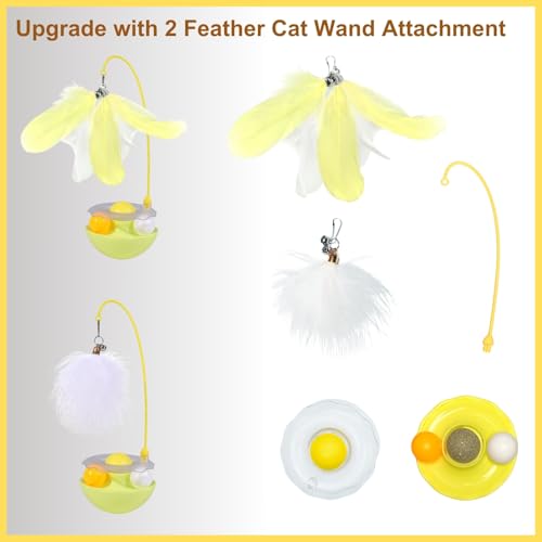Interactvie Cat Wobble Ball Enrichment Toys, Yellow