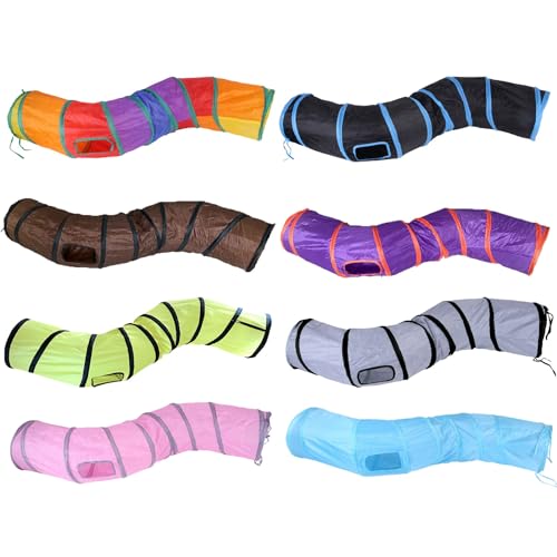 iCAGY Cat Tunnel Toys for Indoor Cats Kittens Rabbits, Pet Toy Play Tunnels - color: Dark Grey