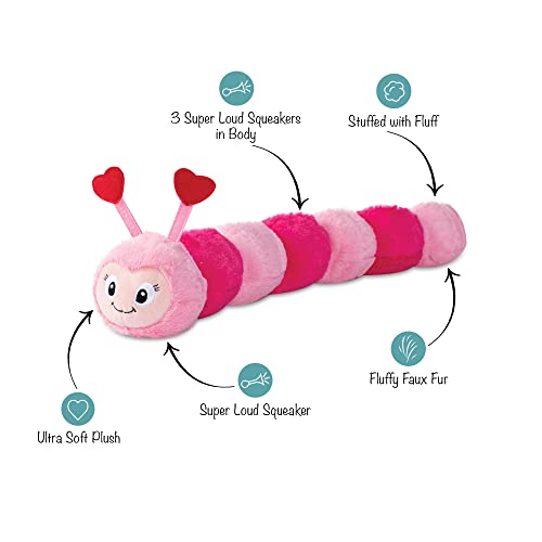 Fringe Studio Large Plush Dog Toy, Love Bug, 7.5" x 24" Long, Pet Shop Collection (289824) - size: Large, style: Love Bug