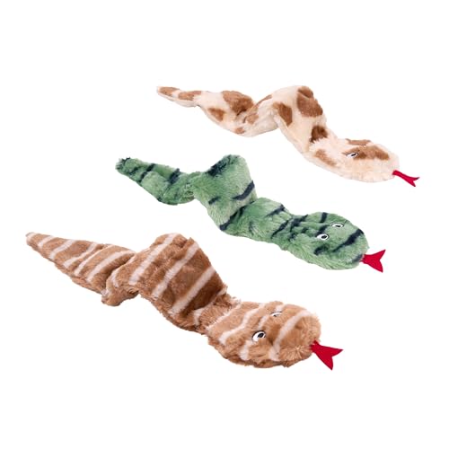 ZippyPaws Skinny Peltz No Stuffing Dog Toy Pack to Keep Them Busy - 18" - style: Desert Snakes - Large (3-pack)