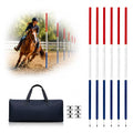 6 Pcs Pole Bending Poles for Horses, 6.6FT 2-in-1 Convertible Equestrian Training Equipment, Agility Poles for Horses, Dogs & Soccer Training