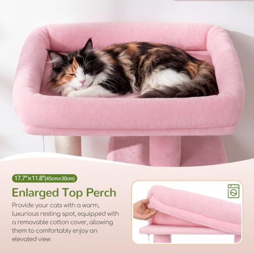 Globlazer F70 Pro Pink Heavy Duty Cat Tree Tower for Indoor Large Cats - color: Pink