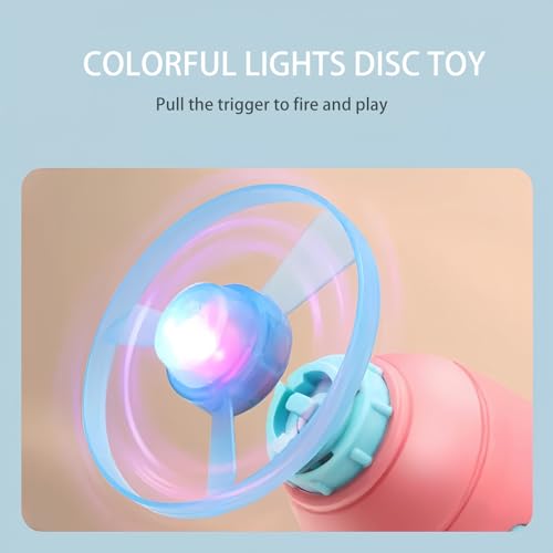 Flying Cat Toys, Interactive Cat Fetch Toy with 1 Light Up Spinning Tops, and 5 Flying Propellers, Flying dis Toy for Hunting Chasing Indoor/Outdoor - color: Dark Blue