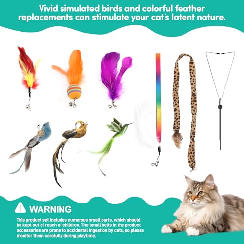 Interactive Cat Toy for Indoor Cats, Suction Cup Feather Bird Toy