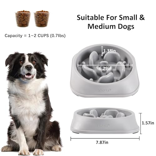 YINEYA 2PCS Slow Feeder Dog Bowls, Pet Supplies that Slow Down Eating, Pet Food Bowls, Maze Dog Puzzle Feeder for Medium Breed - color: B - Gray & Black, size: Medium