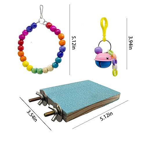 8 Pack Bird Swing Chewing Toy for Cockatiel Conure, Parrot Hammock Bell Toy