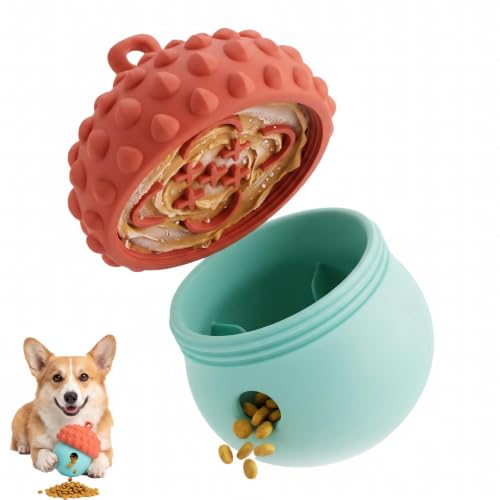 Dog Toy Treat Dispenser, Slow Feeder Puzzle (Reddish Blue) - color: reddish blue