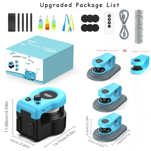 AsFrost Upgraded Interactive Cat Toy for Indoor Cats Chase/Run/Hunt-SkyBlue - color: Sky Blue