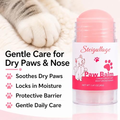 Cat Paw Balm, Lick-Safe Moisturizer for Dry Paws & Nose,1.41 oz - color: pink