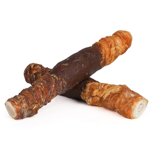 MON2SUN Dog Treats, 9 Inch Triple Flavor Wrapped Rawhide Rolls, 11.1oz - size: 11.1 Ounce (Pack of 1)