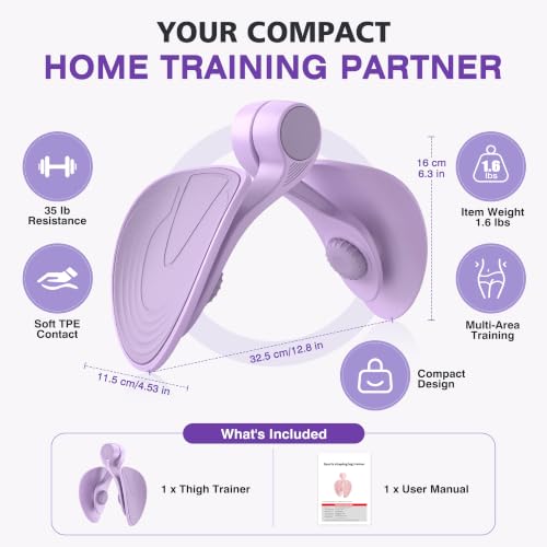 Pelvic Floor Exercise Devices 35lb Inner Thigh Hip Trainer Kegel Exerciser - color: Purple
